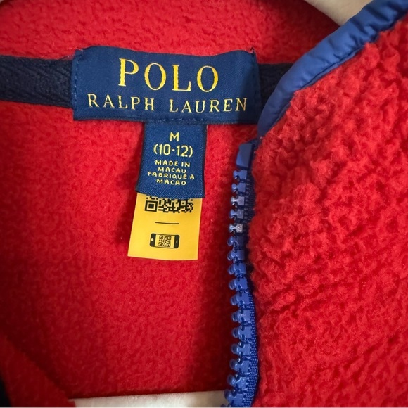 Polo Ralph Lauren Boys Sherpa Fleece Pullover Half Zip Jacket M (Medium 10-12), - Picture 4 of 16